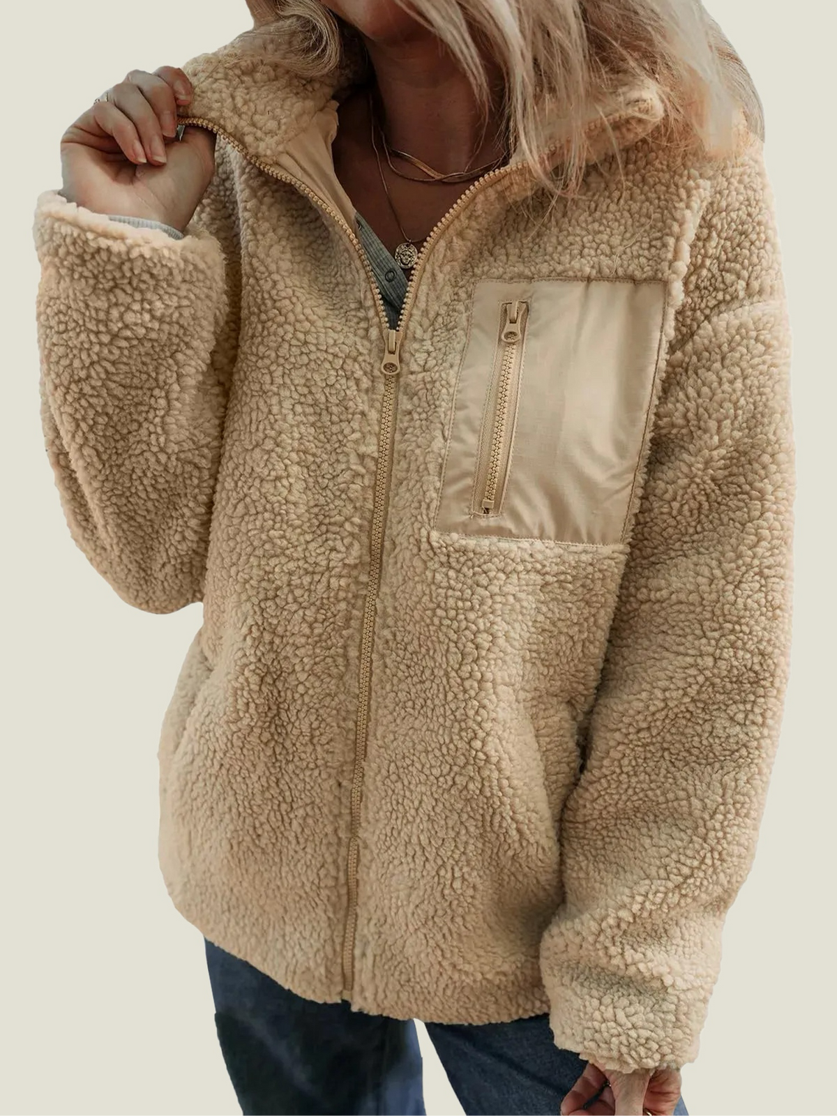 Sabine Teddy Fleece Zip Jacket