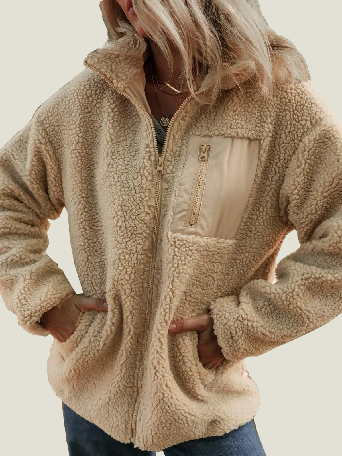 Sabine Teddy Fleece Zip Jacket