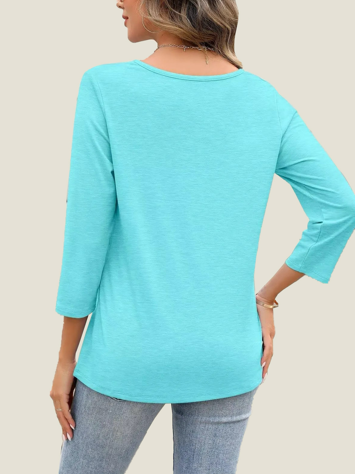 Rosalie V-Neck Three-Quarter Tee