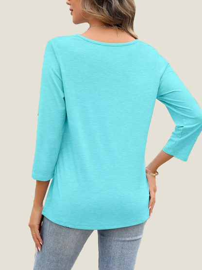 Rosalie V-Neck Three-Quarter Tee