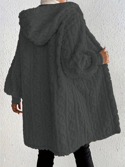 Marguerite Plush Fleece Midi Coat