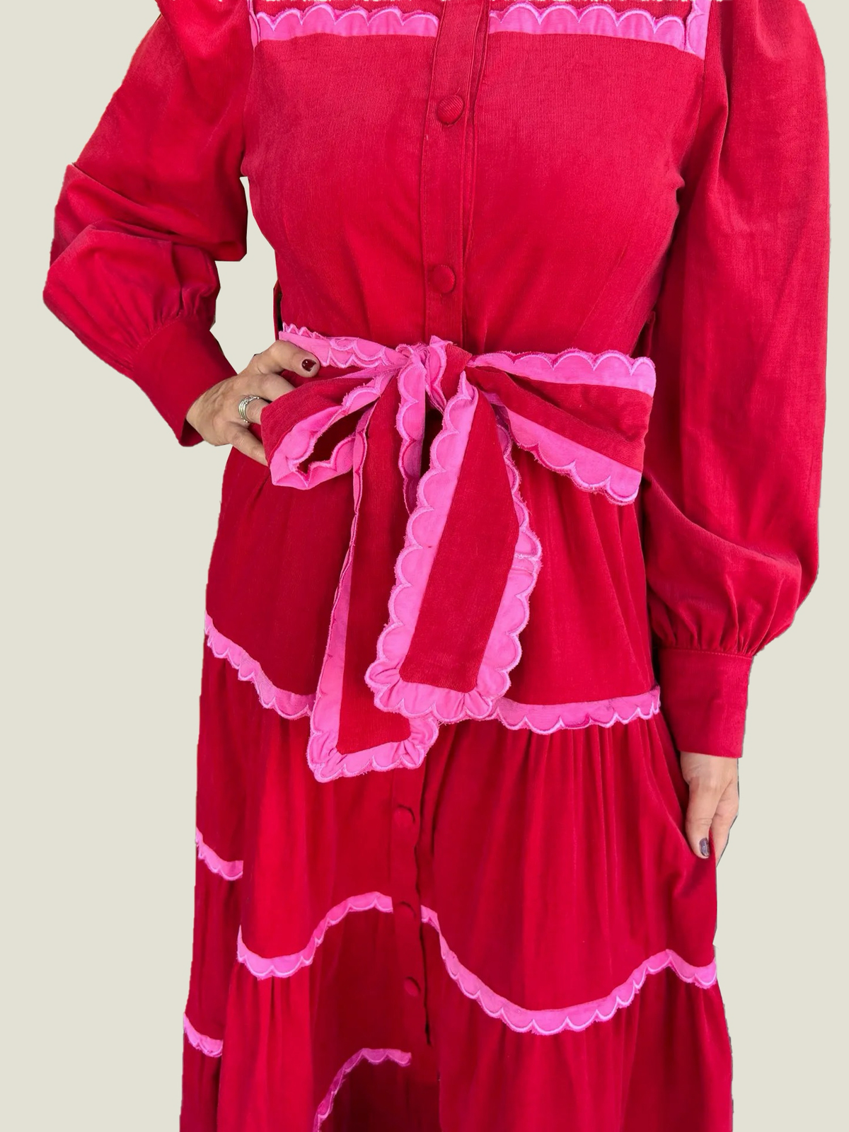 Wren Scalloped Corduroy Dress