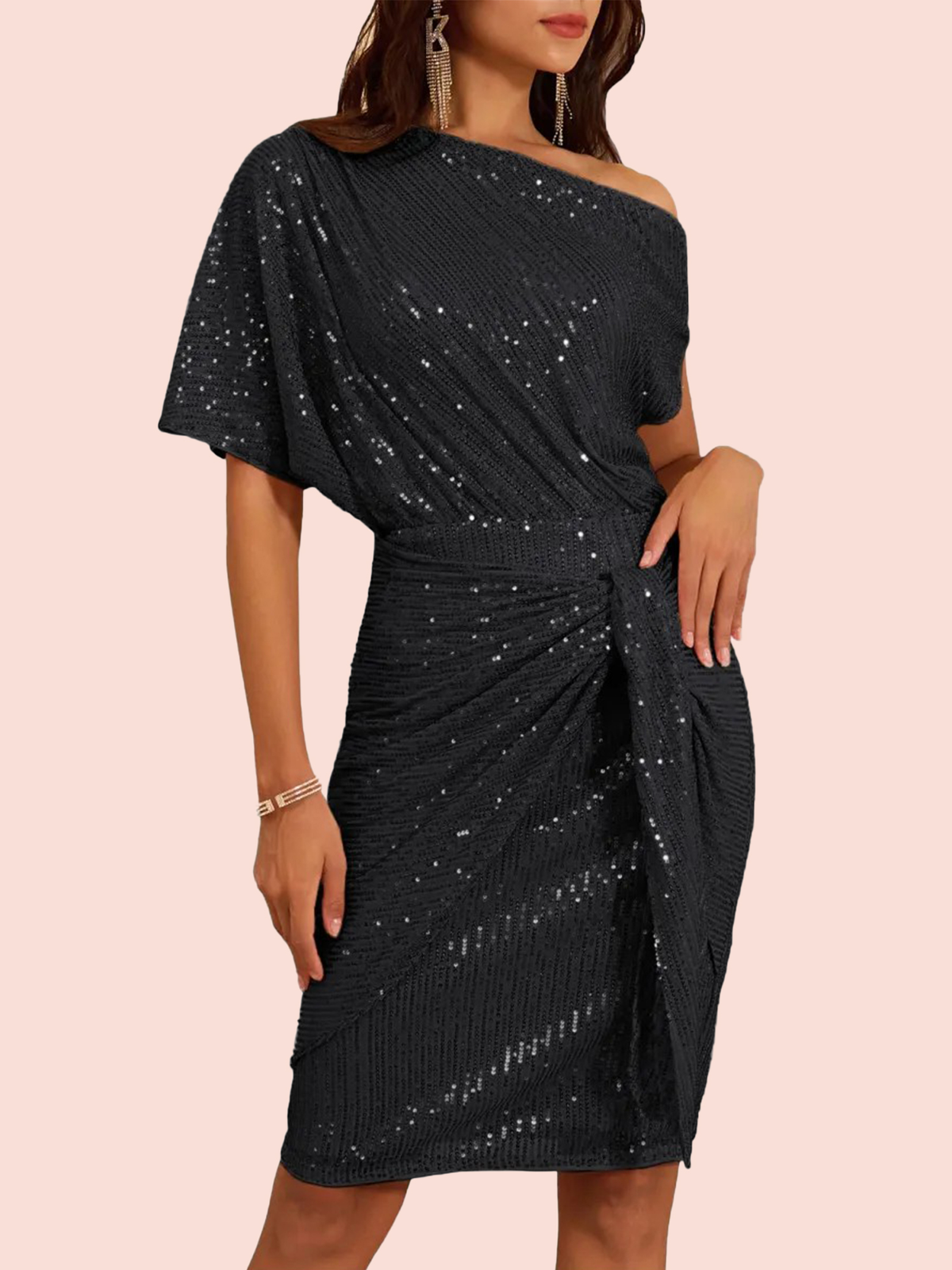 Nova Sequin Off-Shoulder Bodycon Dress