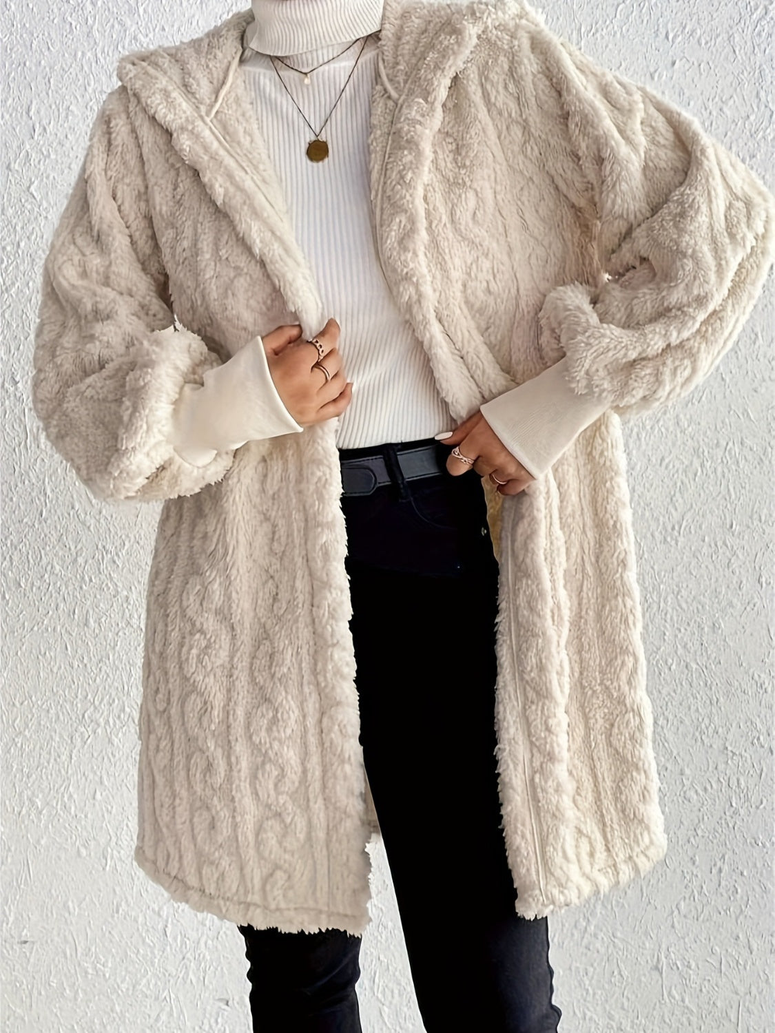 Marguerite Plush Fleece Midi Coat