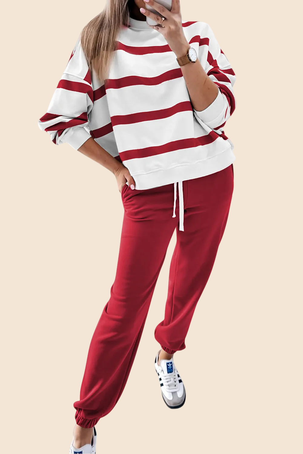 Zoe Striped Jogger Set