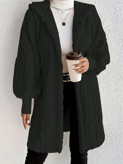 Marguerite Plush Fleece Midi Coat