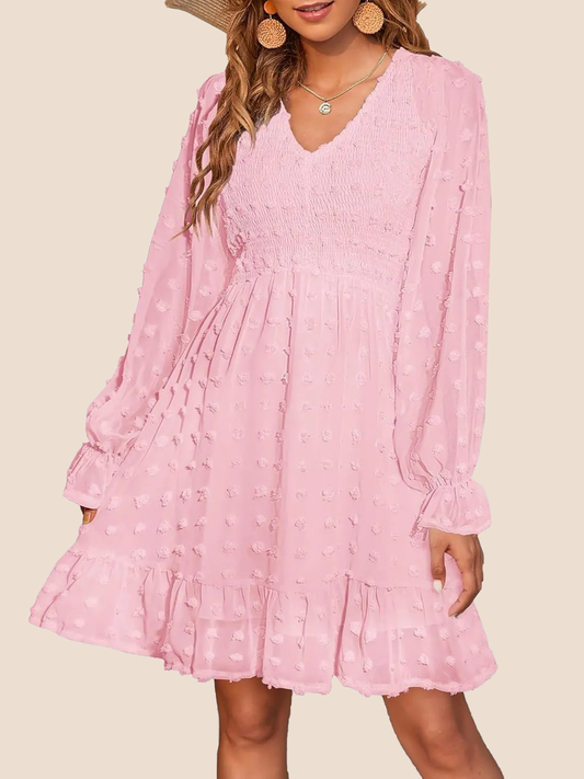 Camille Swiss Dot Chiffon Mini Dress