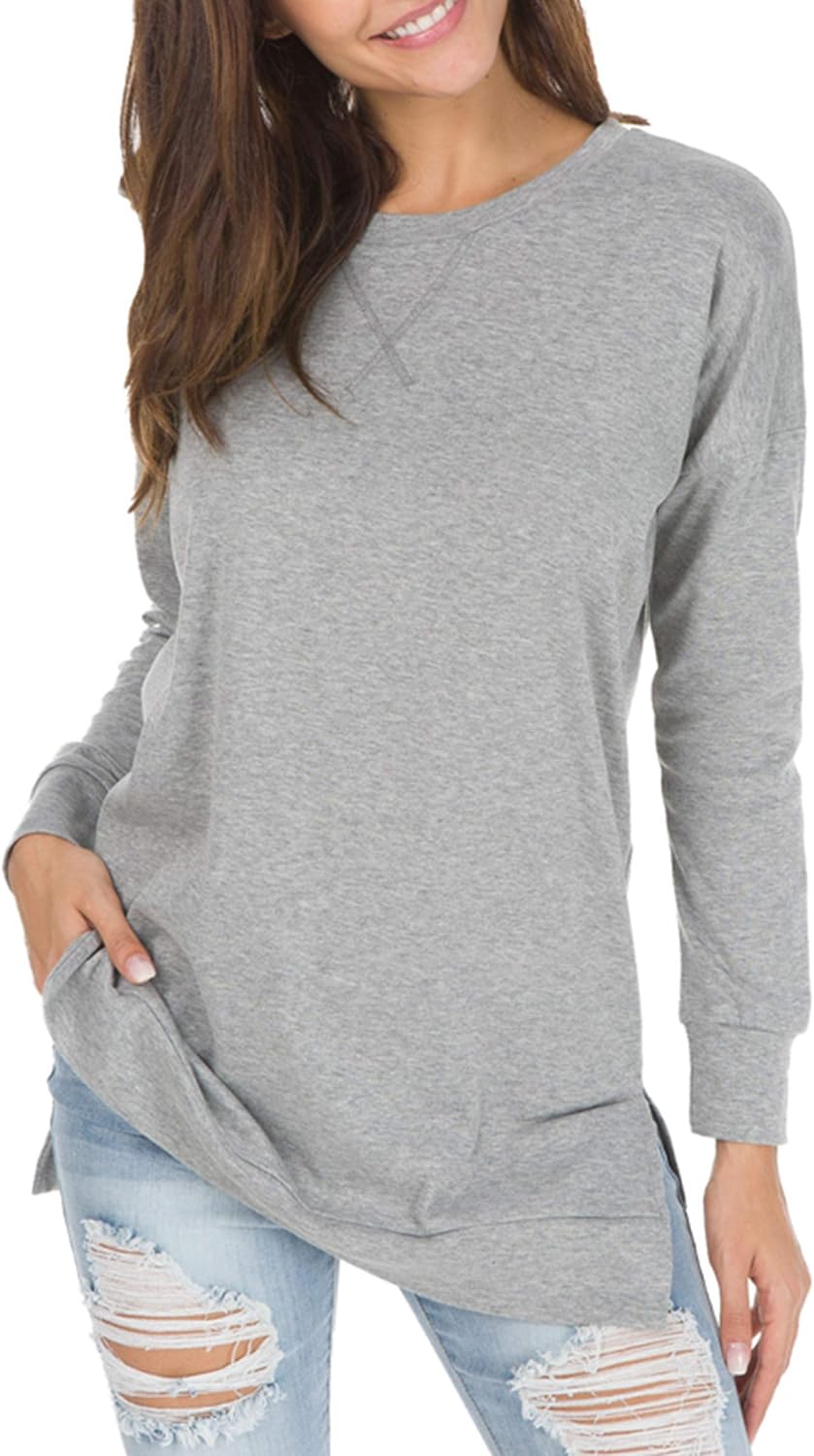 Leonie Side-Slit Long-Sleeve Top