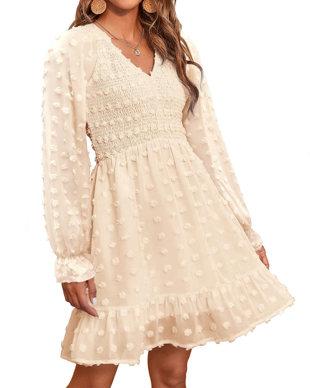 Camille Swiss Dot Chiffon Mini Dress