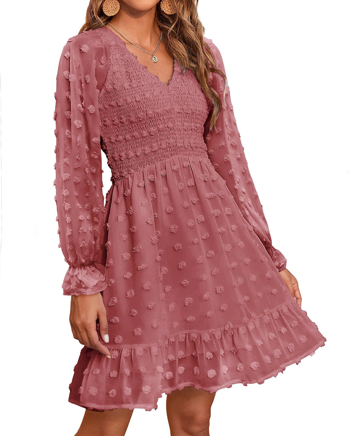 Camille Swiss Dot Chiffon Mini Dress