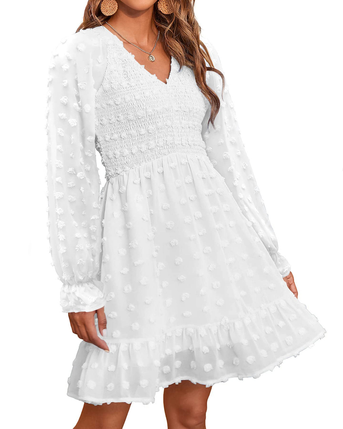 Camille Swiss Dot Chiffon Mini Dress