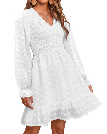 Camille Swiss Dot Chiffon Mini Dress