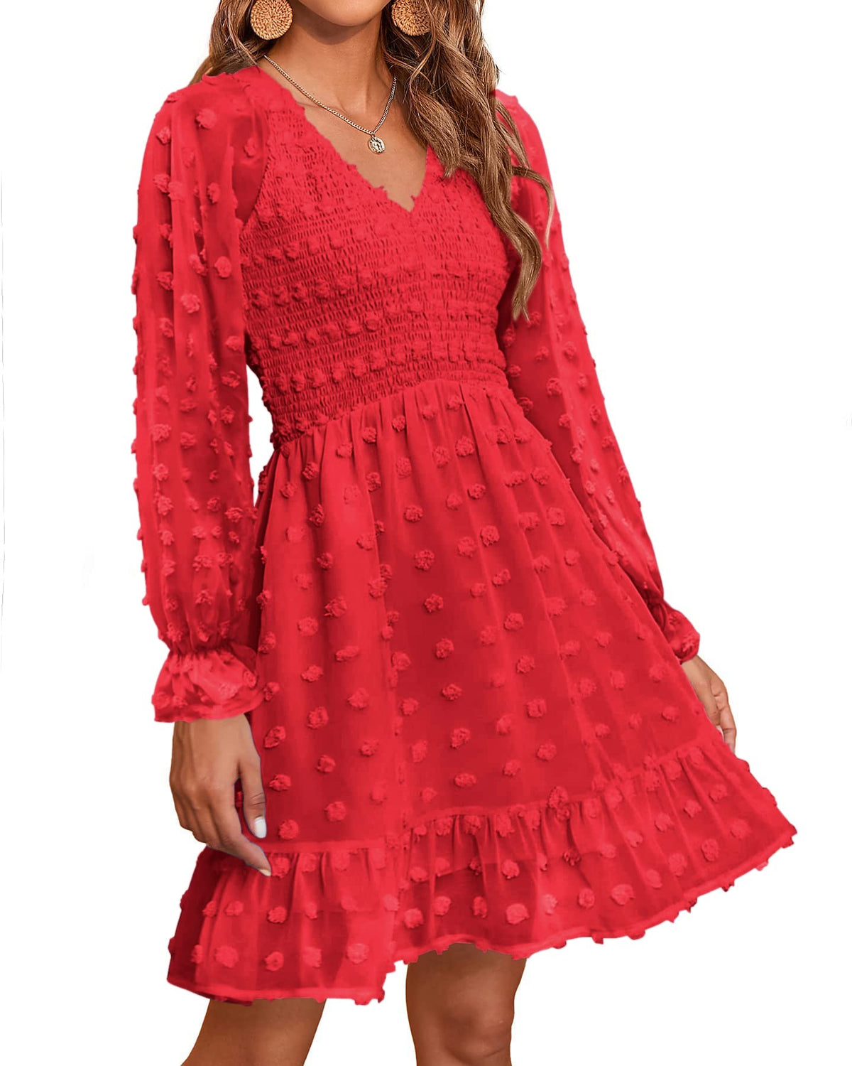 Camille Swiss Dot Chiffon Mini Dress