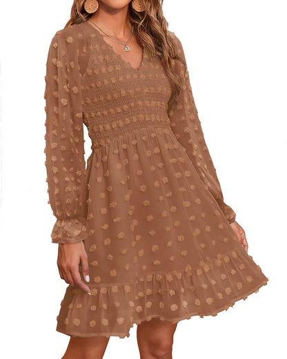 Camille Swiss Dot Chiffon Mini Dress