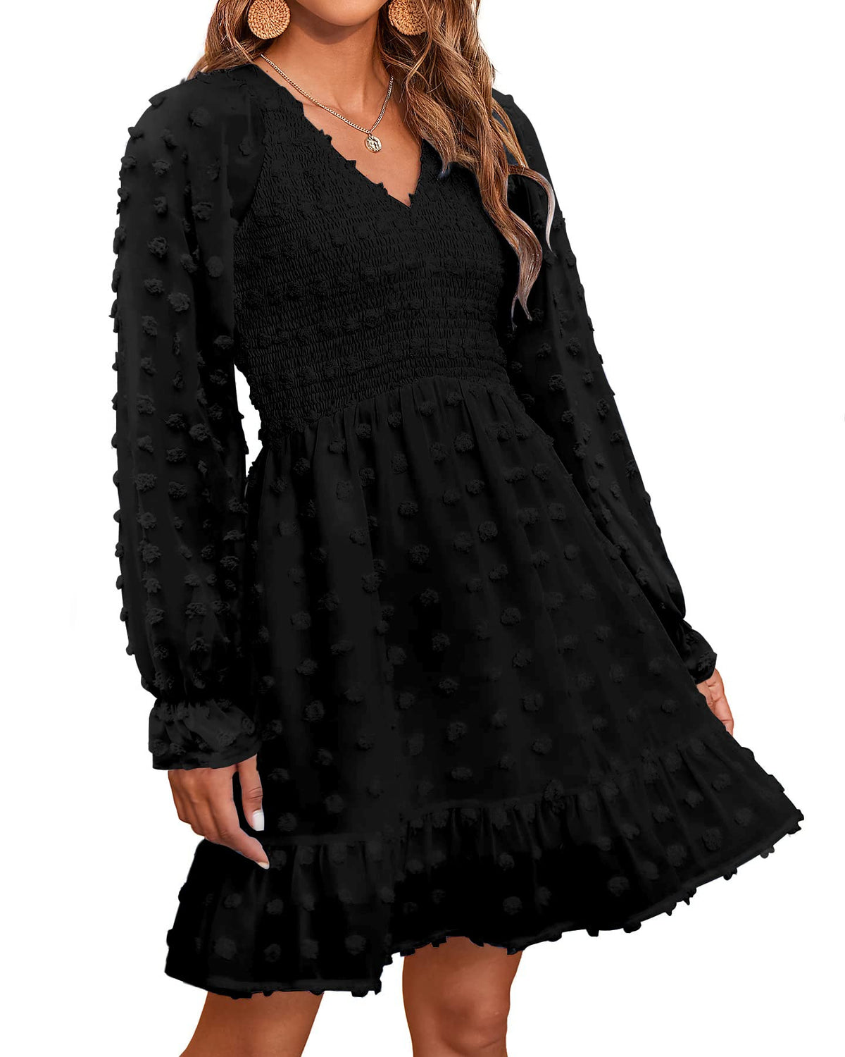 Camille Swiss Dot Chiffon Mini Dress
