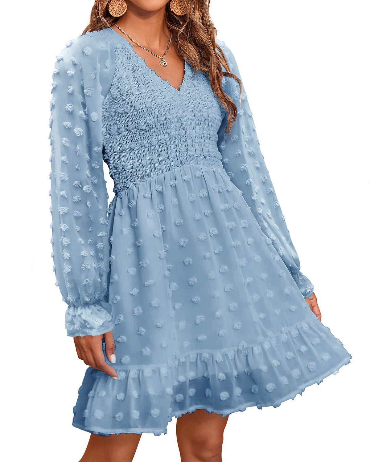 Camille Swiss Dot Chiffon Mini Dress