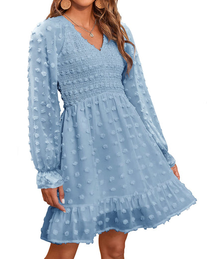 Camille Swiss Dot Chiffon Mini Dress