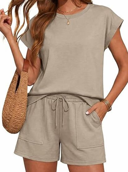 Felicie Cap-Sleeve Short Set