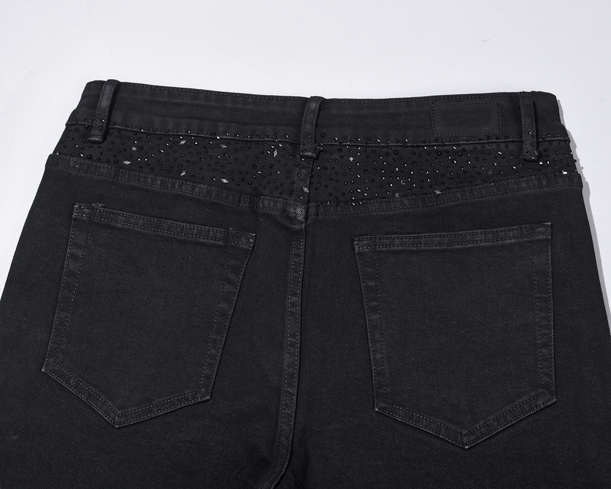 Bijou Rhinestone Slim Black Jeans