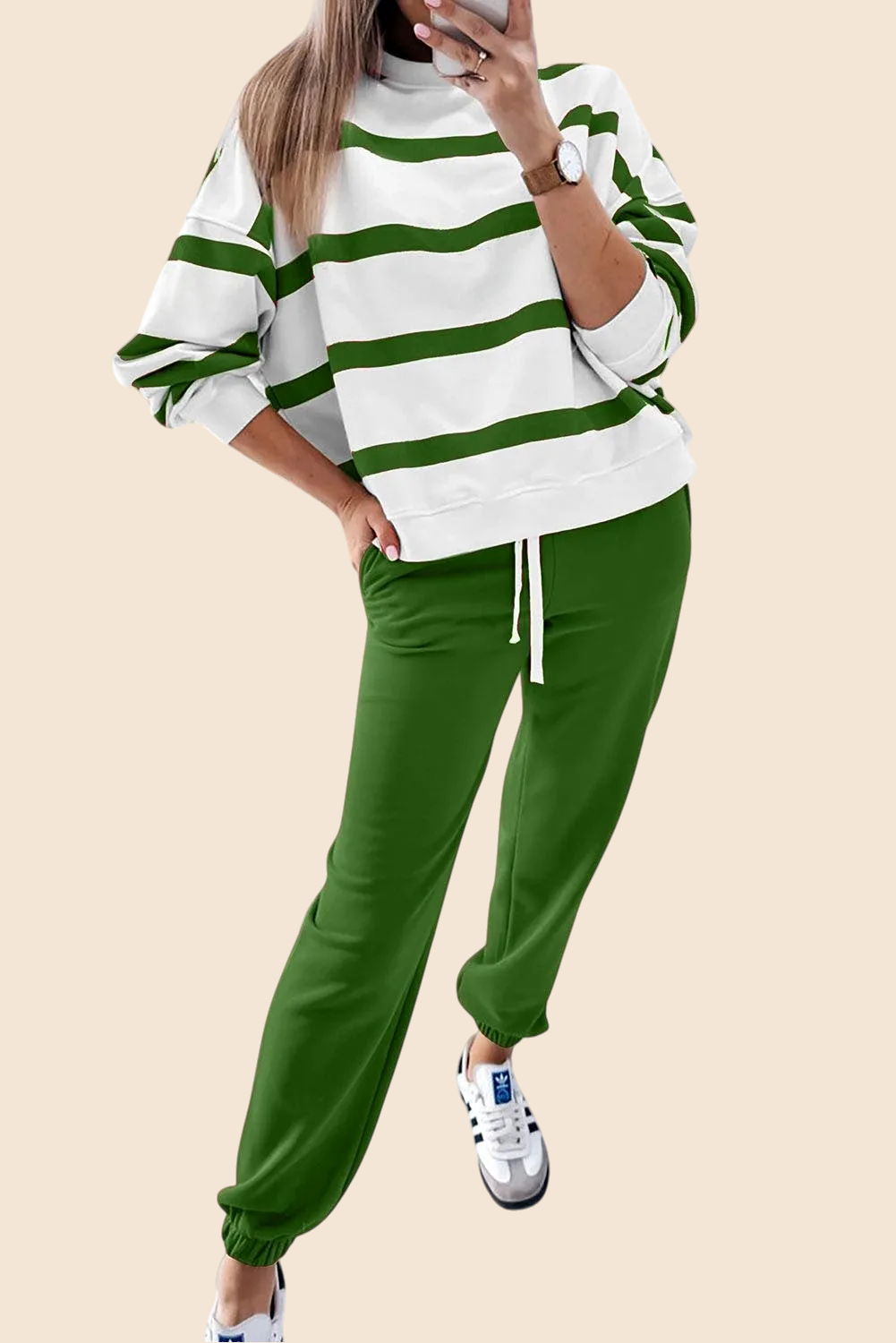 Zoe Striped Jogger Set