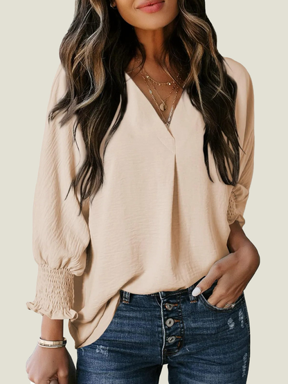 Estelle Three-Quarter Sleeve V-Neck Tee