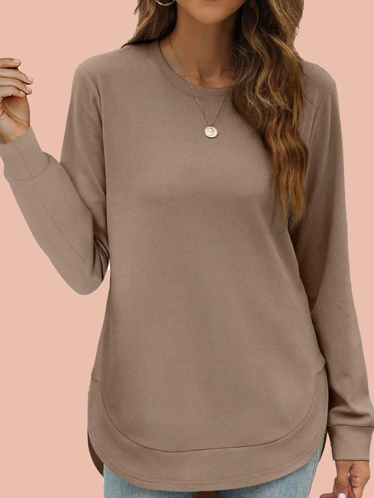 Maud High-Low Curved Hem Tee