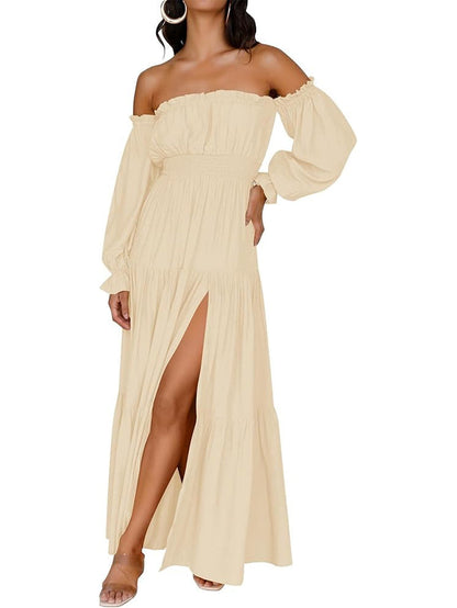 Liora Off-Shoulder Split Maxi Dress