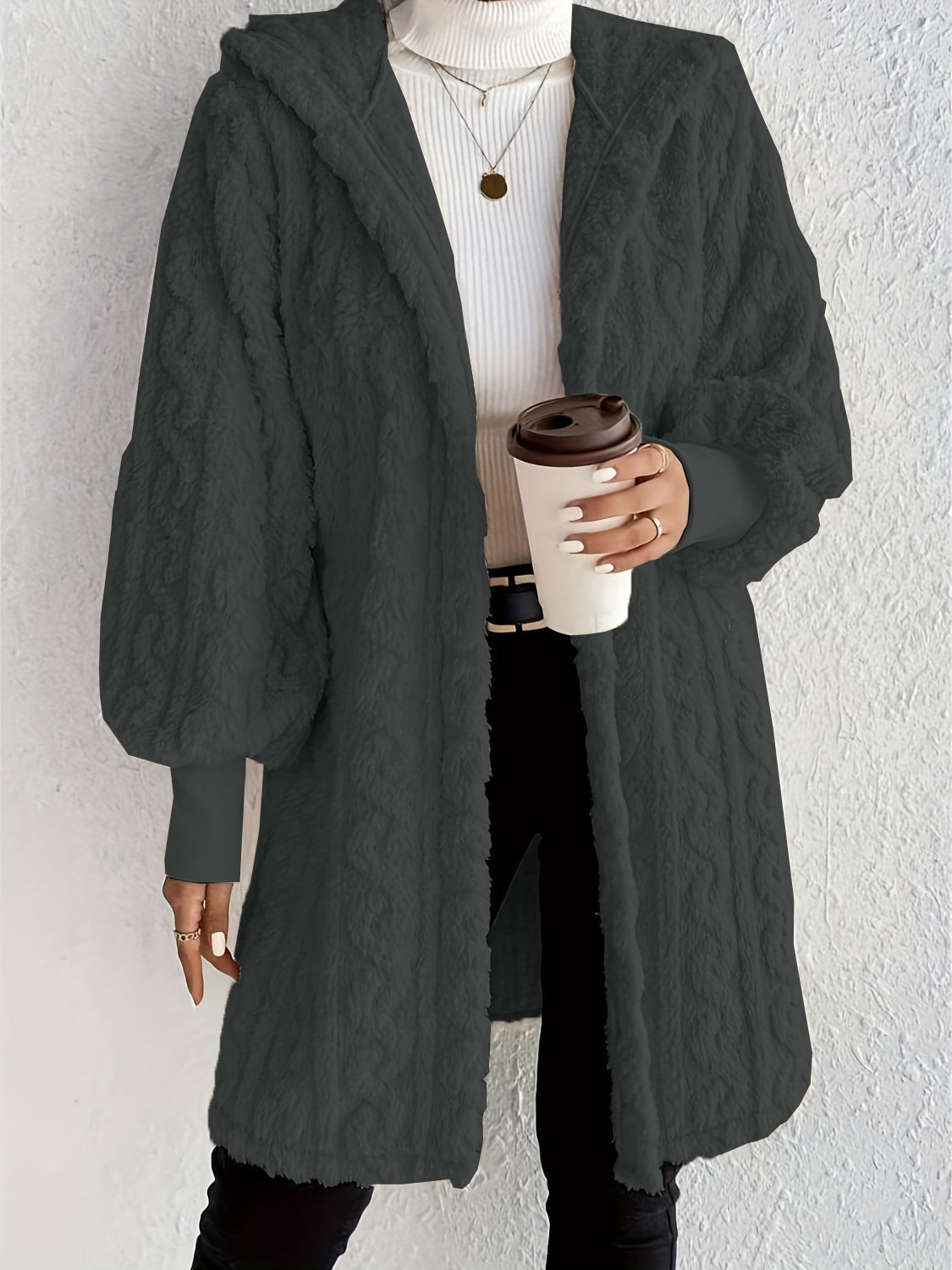 Marguerite Plush Fleece Midi Coat