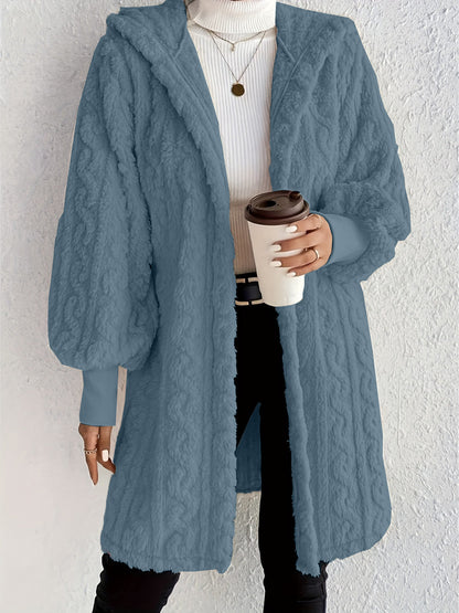 Marguerite Plush Fleece Midi Coat