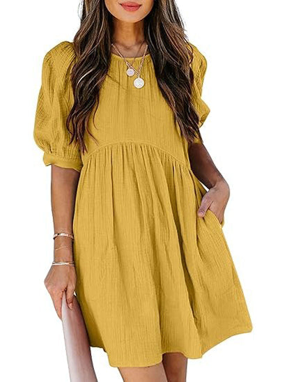 Juno Puff Sleeve Babydoll Dress