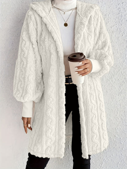 Marguerite Plush Fleece Midi Coat