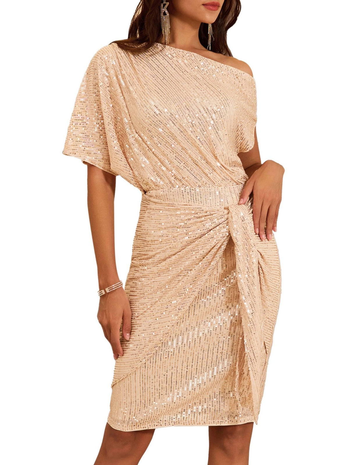 Nova Sequin Off-Shoulder Bodycon Dress
