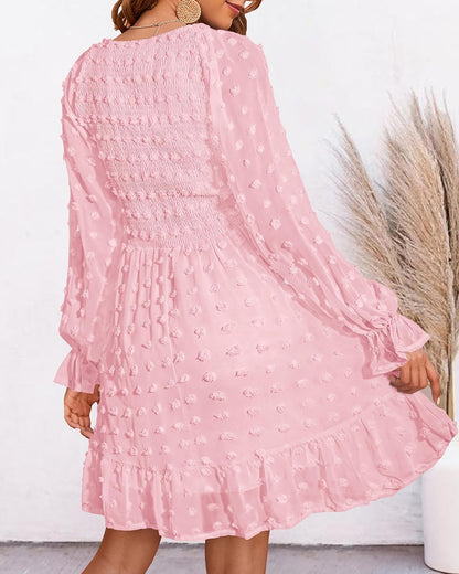 Camille Swiss Dot Chiffon Mini Dress