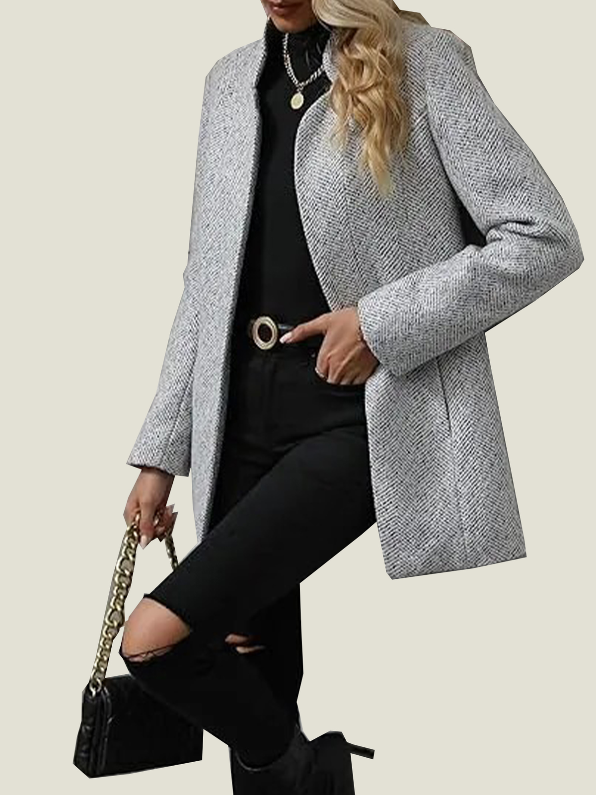 Vivienne Open-Front Blazer Coat
