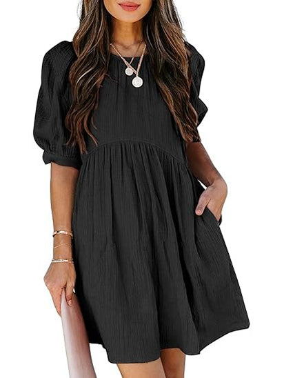 Juno Puff Sleeve Babydoll Dress