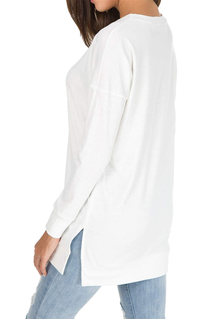 Leonie Side-Slit Long-Sleeve Top