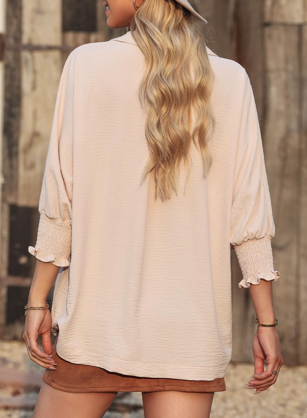 Estelle Three-Quarter Sleeve V-Neck Tee