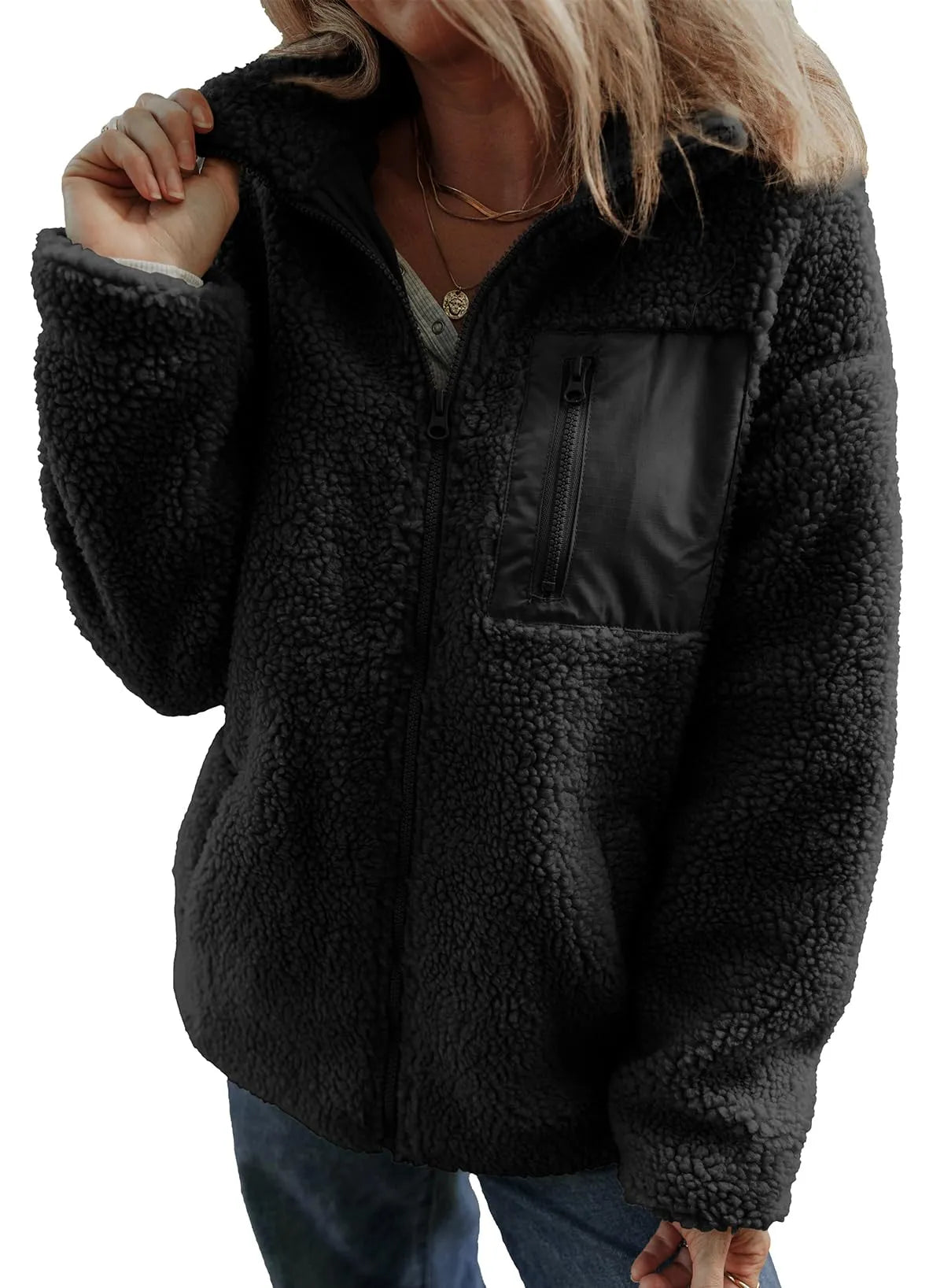 Sabine Teddy Fleece Zip Jacket