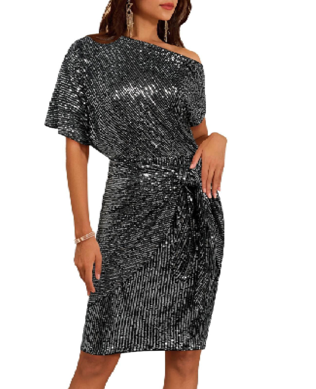 Nova Sequin Off-Shoulder Bodycon Dress