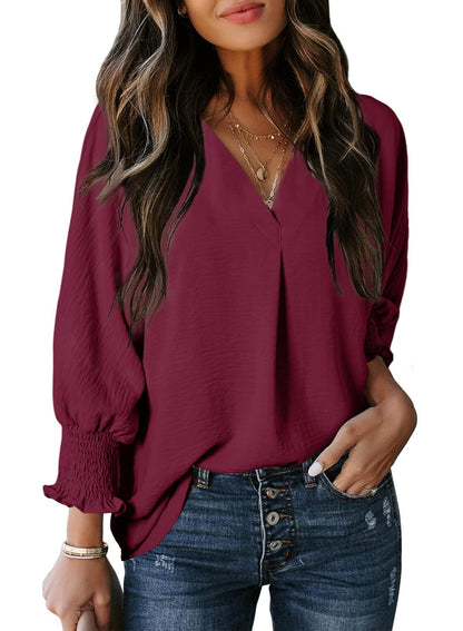 Estelle Three-Quarter Sleeve V-Neck Tee