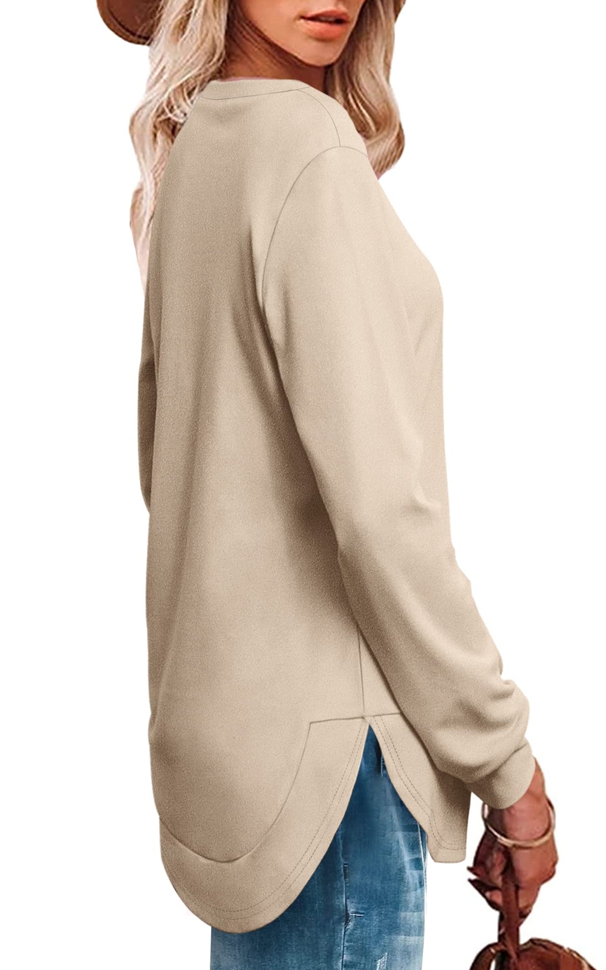 Maud High-Low Curved Hem Tee