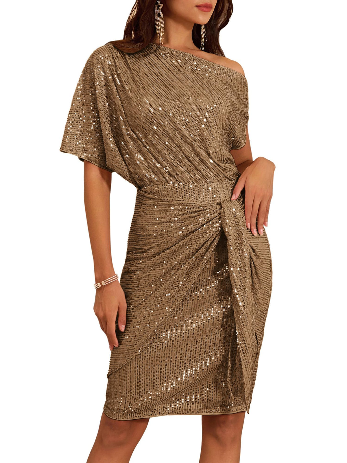 Nova Sequin Off-Shoulder Bodycon Dress