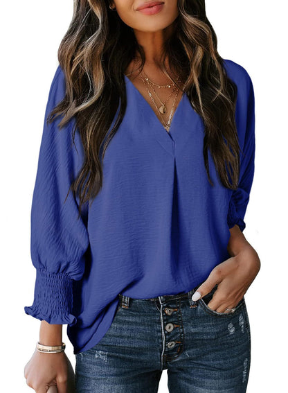 Estelle Three-Quarter Sleeve V-Neck Tee