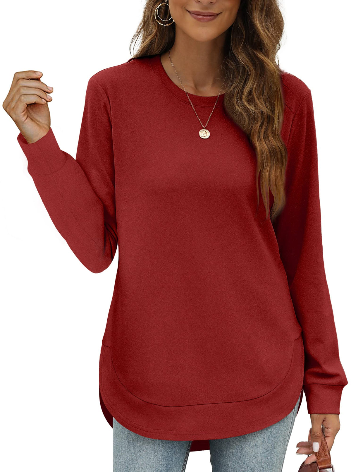Maud High-Low Curved Hem Tee