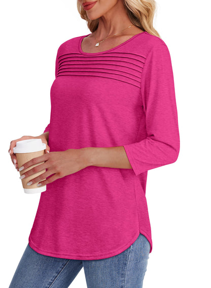 Perrine Pleated Front Scoop-Neck Tee