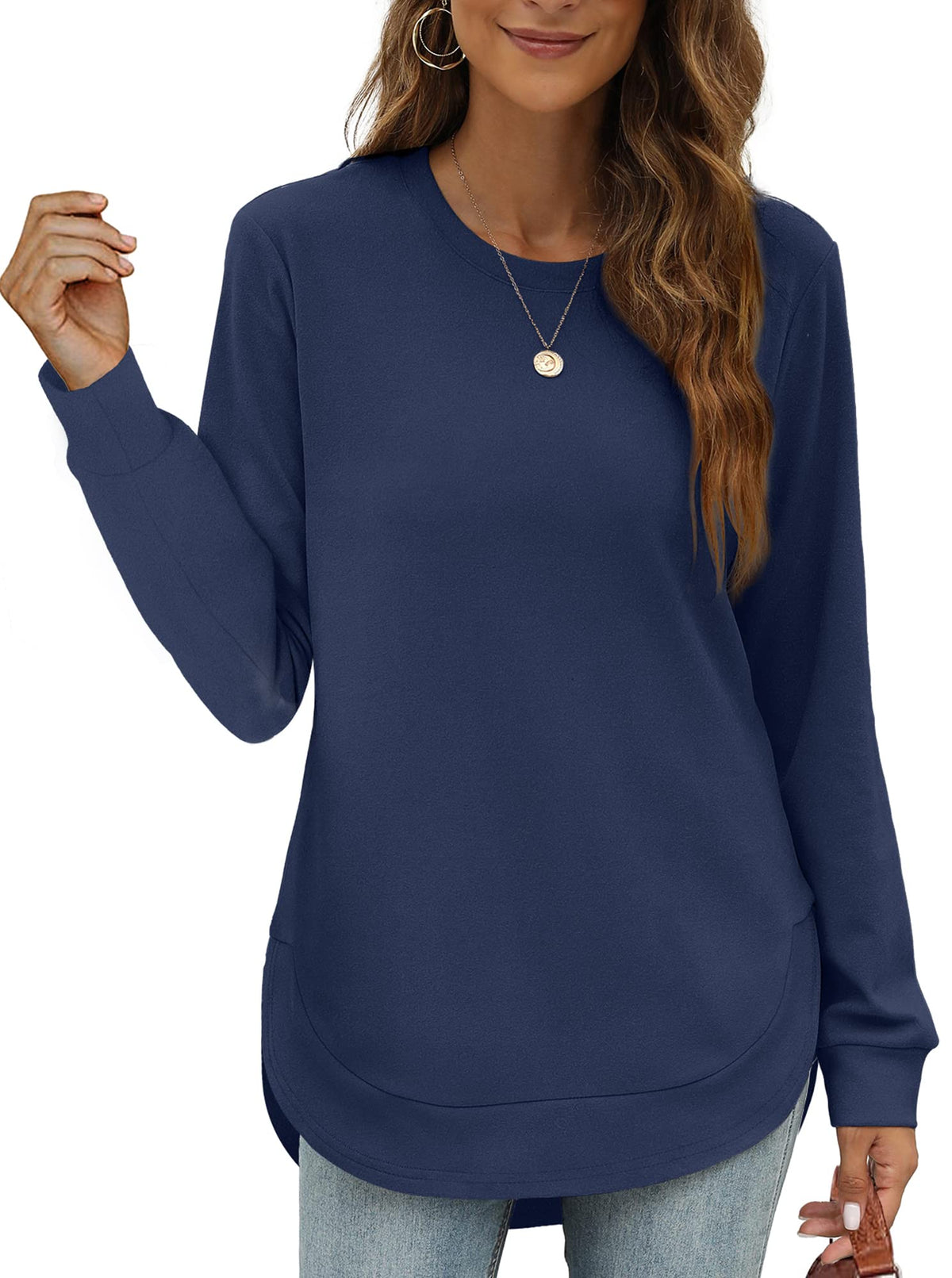 Maud High-Low Curved Hem Tee