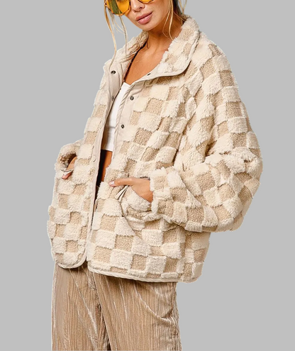 Capucine Checked Sherpa Jacket