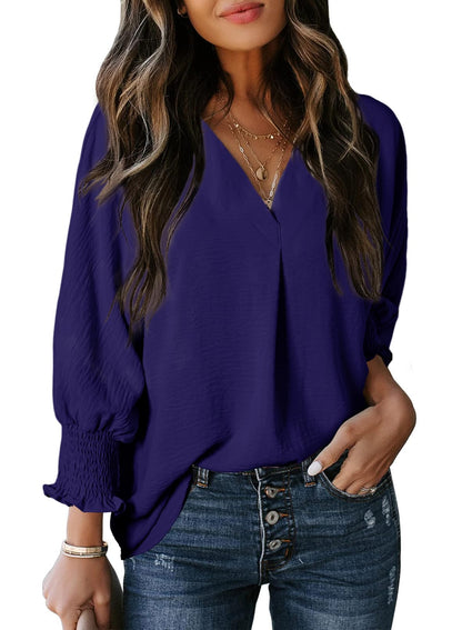 Estelle Three-Quarter Sleeve V-Neck Tee