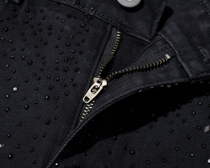 Bijou Rhinestone Slim Black Jeans