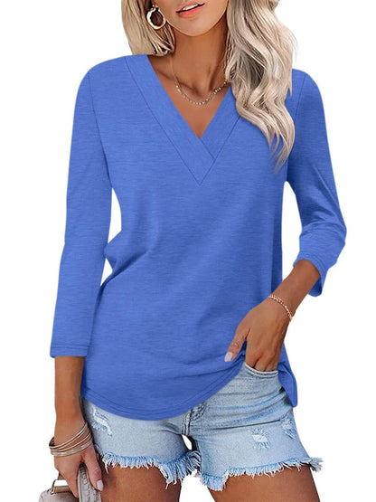 Rosalie V-Neck Three-Quarter Tee